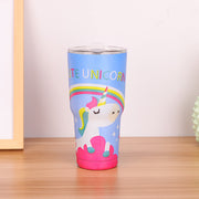 30oz Cup 304 Stainless Steel Large Ice Cup Water Cup Cartoon Thermal Mug Ice Preservation