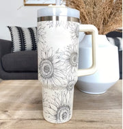 40 Oz Tumbler With Handle Straw Insulated, Stainless Steel Spill Proof Vacuum Coffee Cup Tumbler